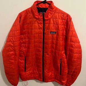 Patagonia Orange Quilted Mens Jacket - Large